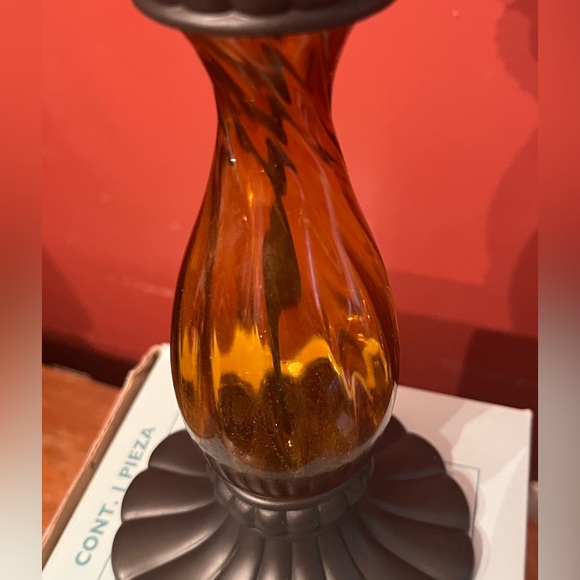 🆕 2 available- PartyLite Golden Amber Global Fusion Pillar Candle Holder NIB - Picture 4 of 12